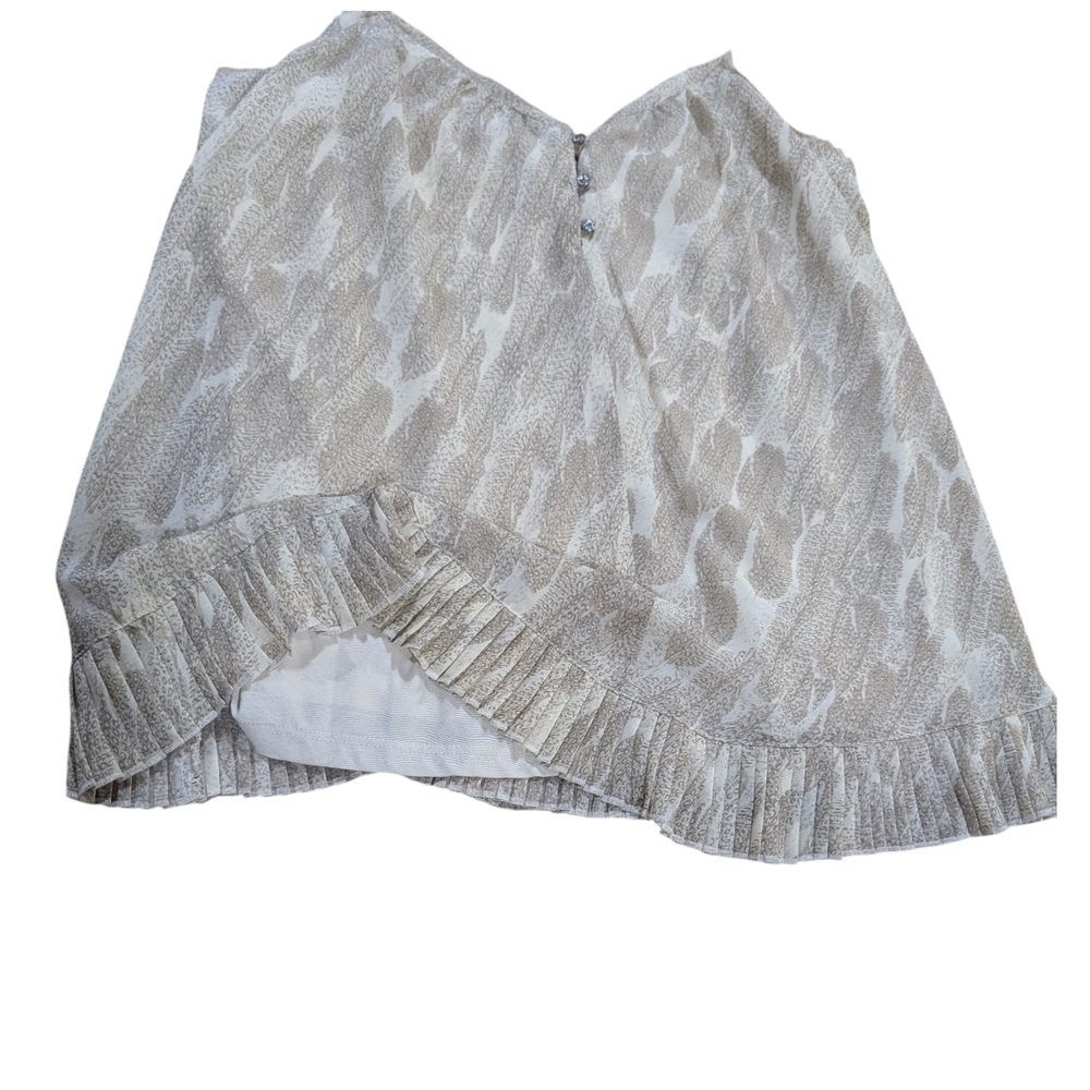 Princess Vera Wang Women's Large Beige Patterned Tank Top Feminine and Flowy